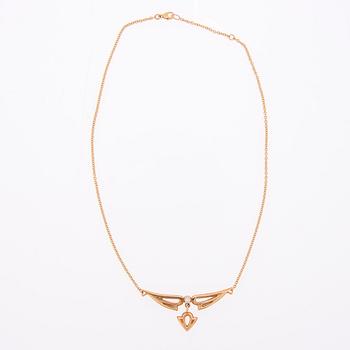 COLLIER och ÖRHÄNGEN, Tony Granholm, Kalevala Koru 2000. 14K guld, briljantslipade diamanter.