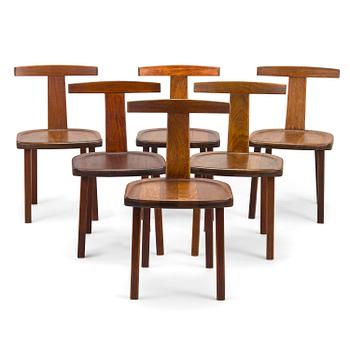 Olavi Hänninen, Six 1950s 'T-chairs' (Juha), for Huonekalu Mikko Nupponen Oy.
