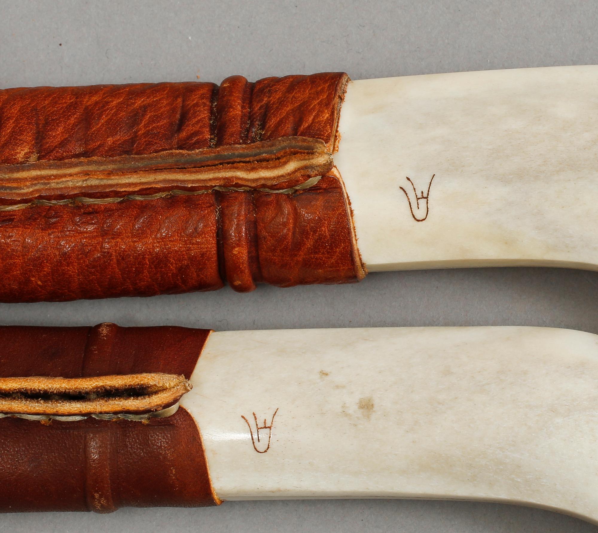 SAMEKNIVAR, 3 st, Gunnar Edholm, Jokkmokk, samt Sune Enoksson, signerade, 1900-talets andra hälft.