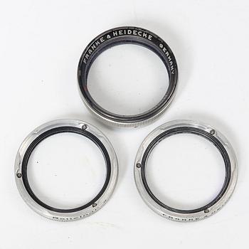 Mellanformatskamera, Rolleiflex, med väska och tillbehör, Franke & Heidecke, 1900-talets mitt, Tyskland.