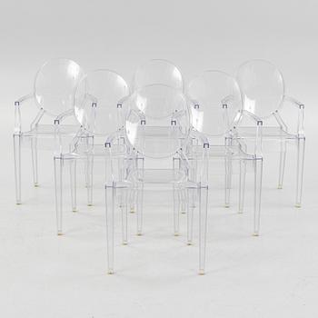 Philippe Starck, a set of six 'Louis Ghost' chairs, Kartell, Italy.