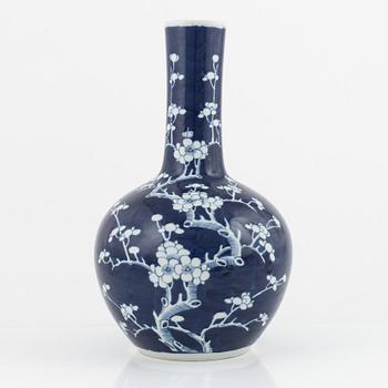 A Chinese blue and white cherry blossom vase, early 20th Century with Kangxi six character mark.