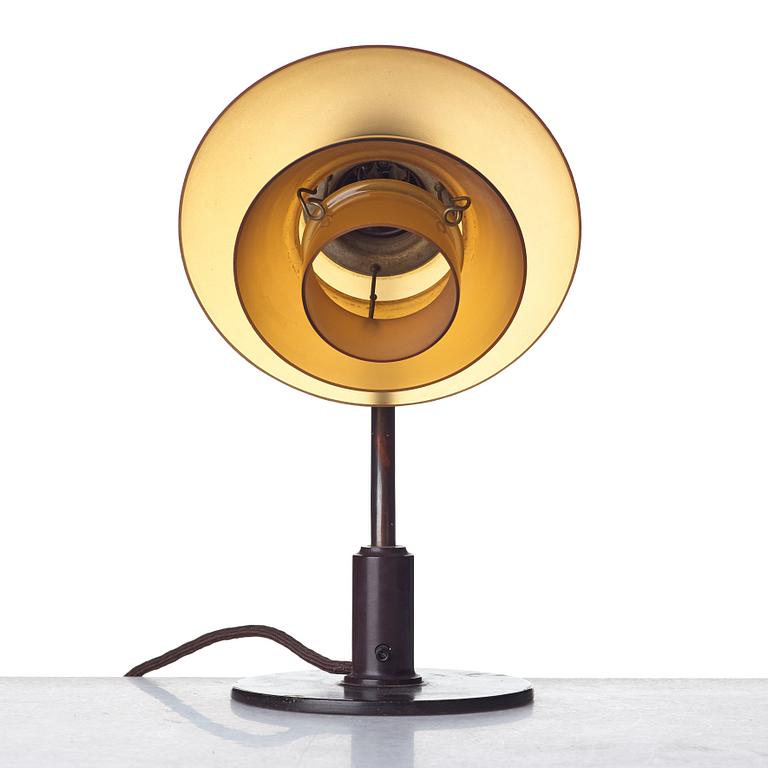 Poul Henningsen, a PH 2/2 patinated brass table lamp, Louis Poulsen, Denmark ca 1928-1933.