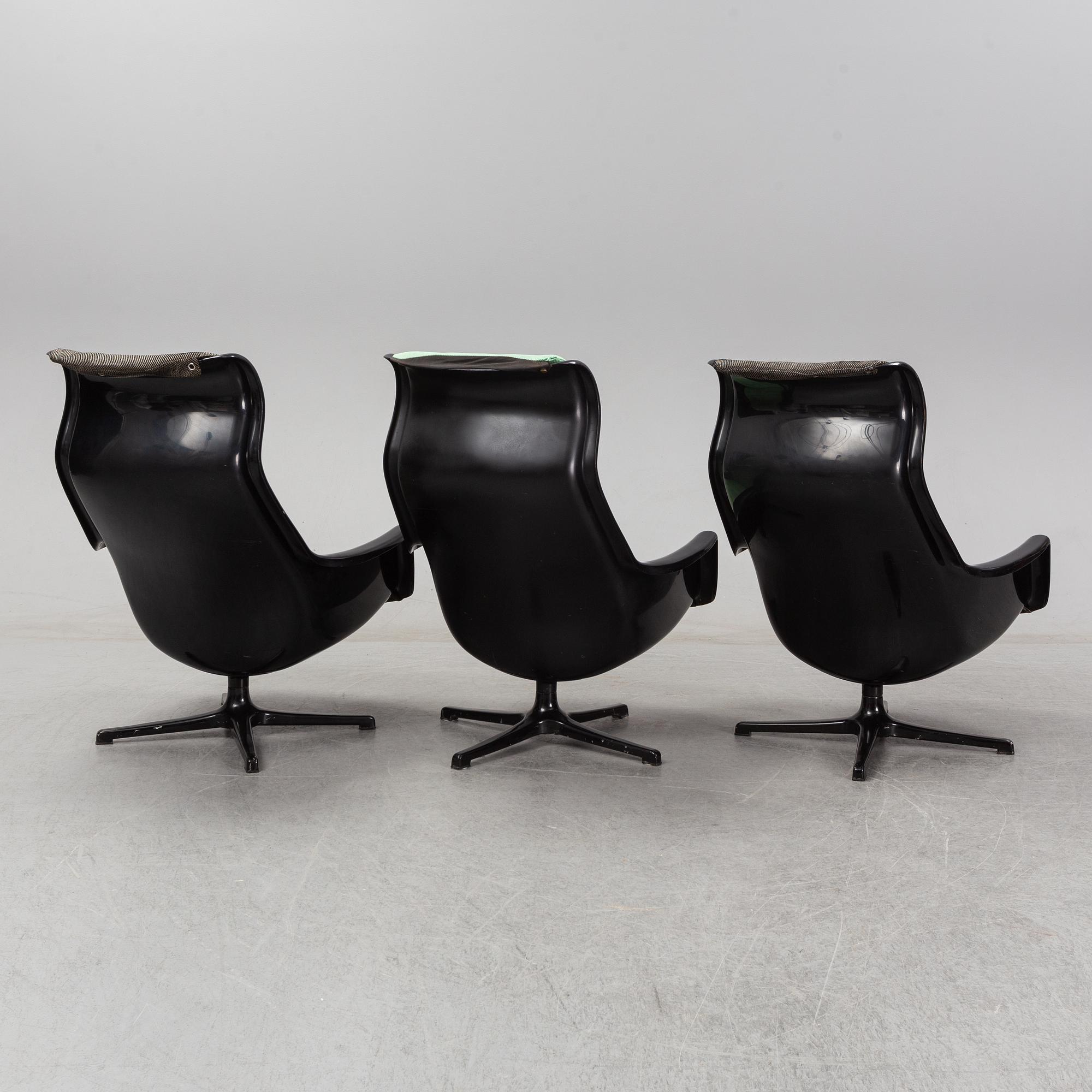 Alf Svensson & Yngve Sandström, a set of three 'Galaxy' easychairs for Dux.