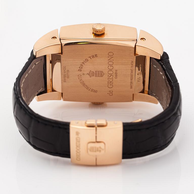 De Grisogono, Doppio tre, wristwatch, 36 x 35.5 mm.