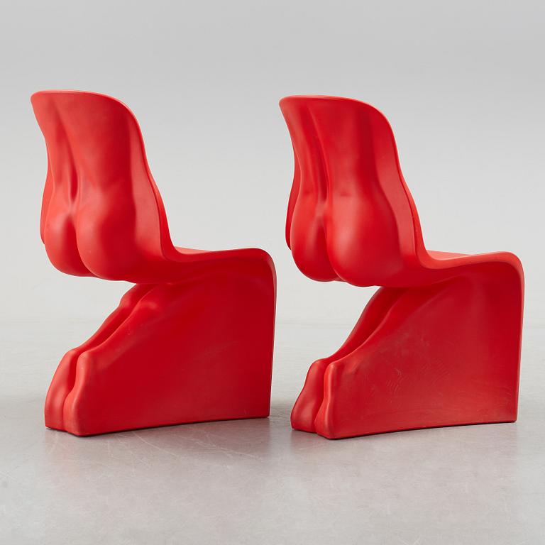 A pair of 'Him & Her' chairs by Fabio Novembre, Caraminia, Italy.