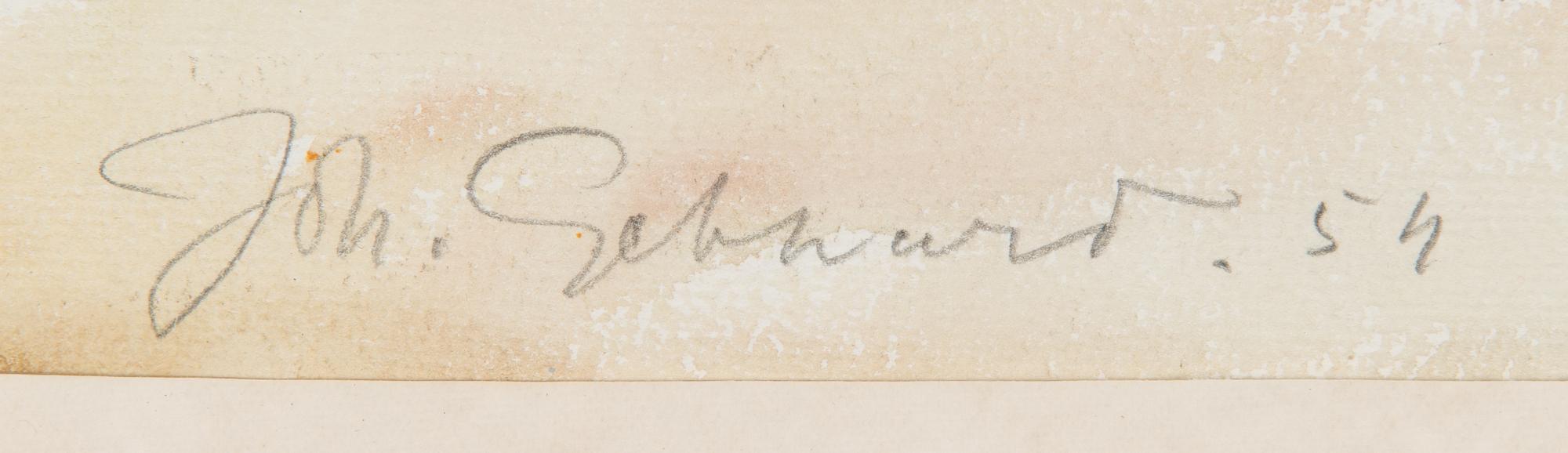 Johannes Gebhard, akvarelli, signeerattu ja päivätty -54.