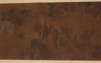 A fine handscroll of Lohans in a landscape, in the style of Li Gonglin (1049-1106), presumably 17th Century.
