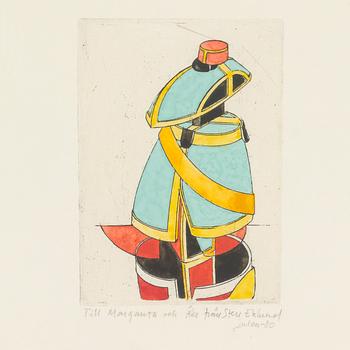 STEN EKLUND, etching with watercolour, signed and dated -80.