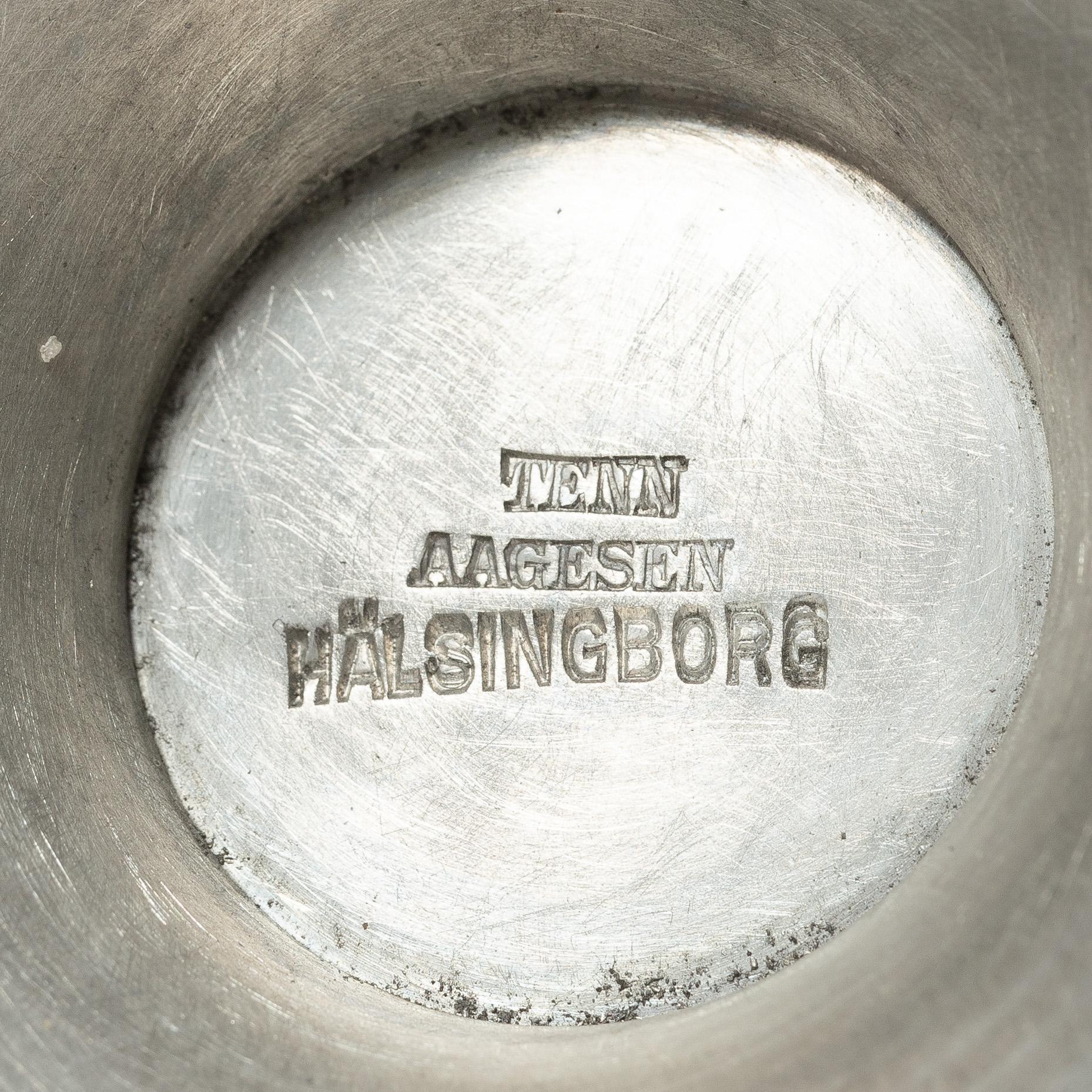 Astrid Aagesen, kandelaber, tenn, Helsingborg 1920/30-tal.