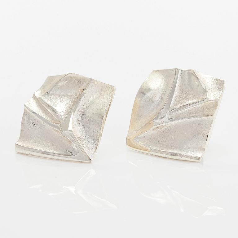 Björn Weckström, a pair of sterling silver 'Gelo' earrings, Lapponia 2005.