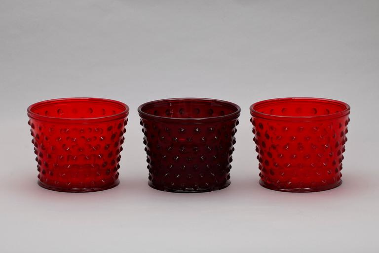 YTTERFODER, 3 st, glas, "Hortus", Gullaskruv för Svenskt Tenn, formgiven av Josef Frank.