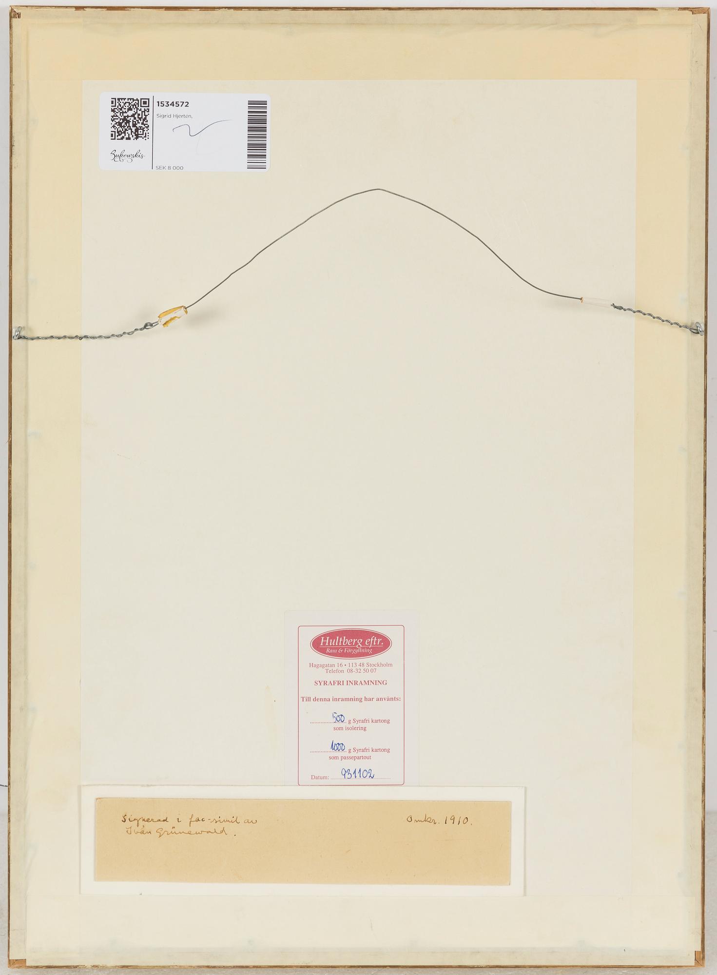 Sigrid Hjertén, Sittande modell.