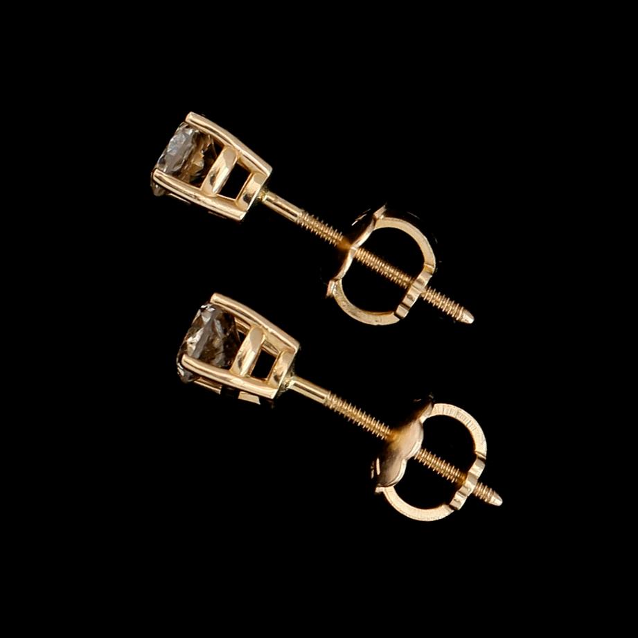 ÖRHÄNGEN, 1 par, 14K guld, briljantslipade diamanter tot ca 0.40 ct.