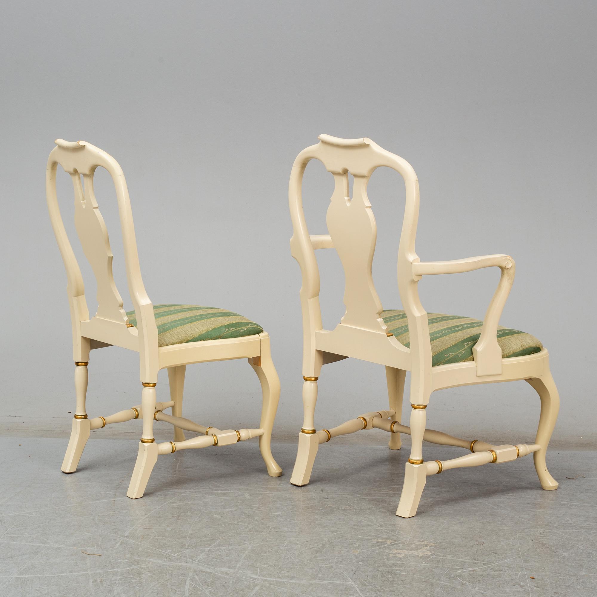 MATGRUPP, 7 delar, rokokostil, 1900-talets mitt.