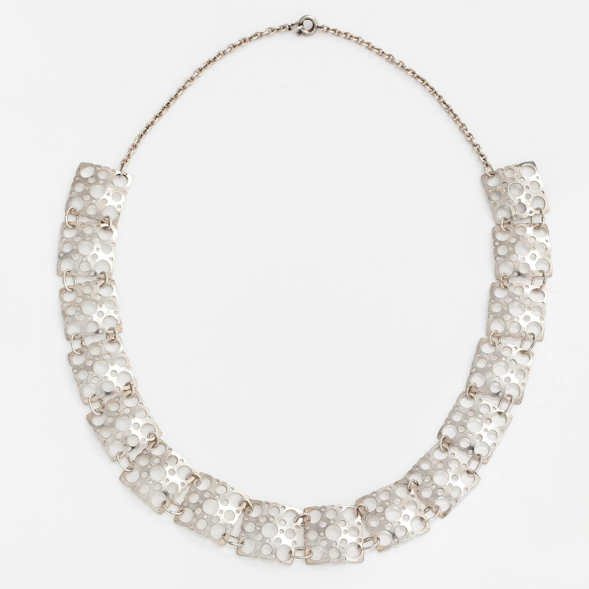 Liisa Vitali, halsband "Pitsi", sterlingsilver, Westerback, Helsingfors 1971.