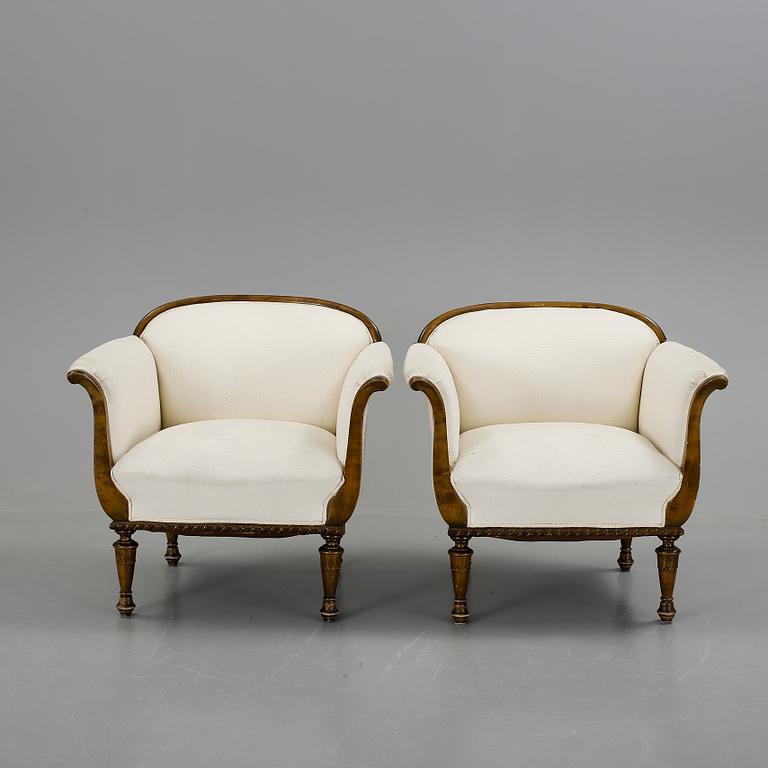 FÅTÖLJER, ett par, art deco, 1930-/40-tal.
