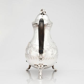 A Swedish 18th century silver coffee-pot, mark of Jacob Lampa, Stockholm 1777.