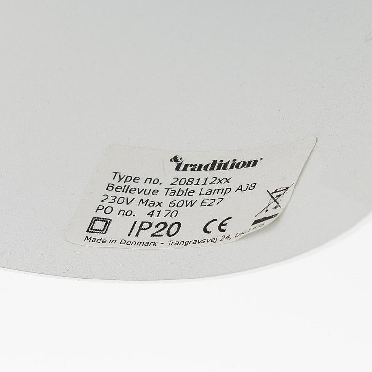 Arne Jacobsen, A model AJ8 Bellevue table lamp,  &tradition. 21st century.
