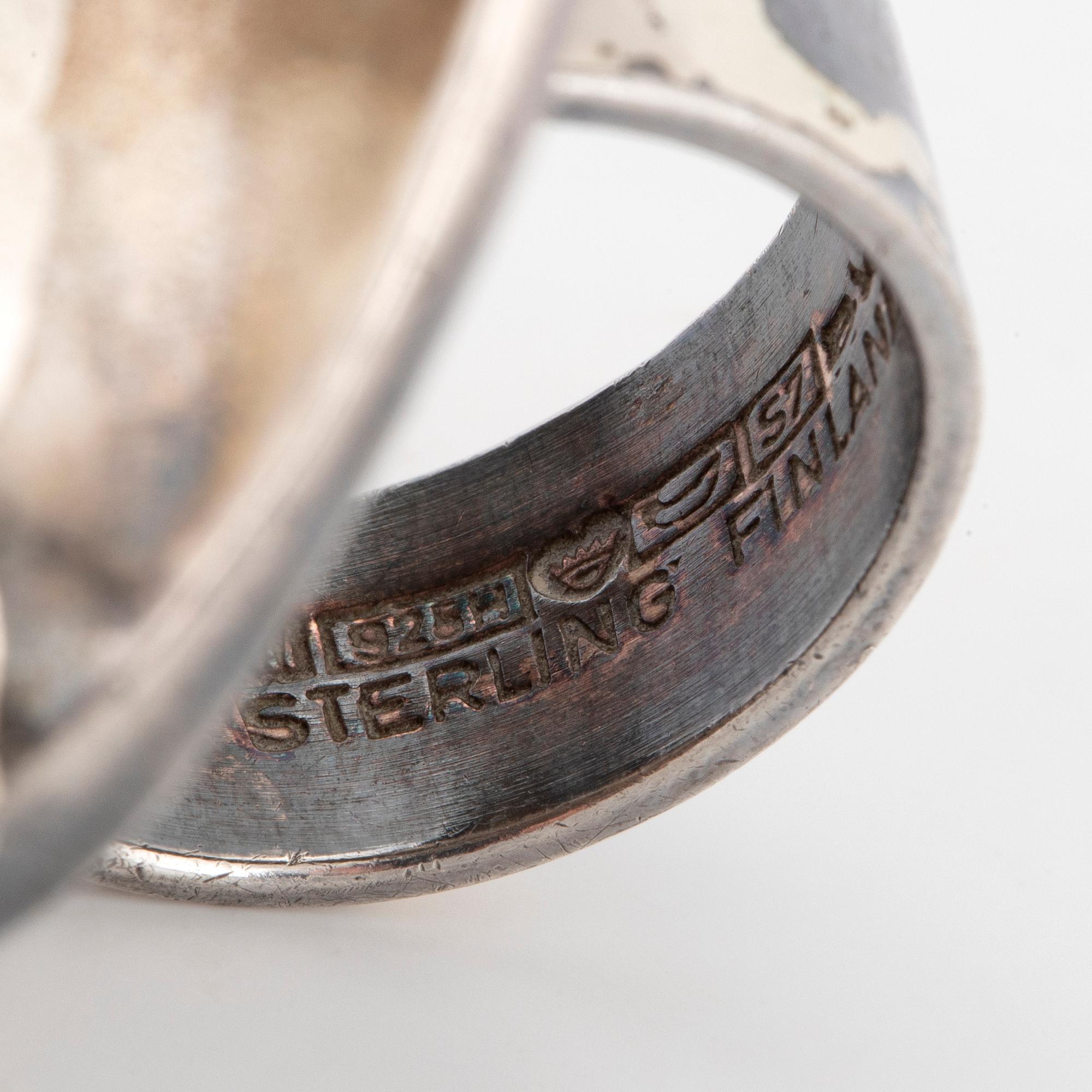 BJÖRN WECKSTRÖM, Ring, 'Jaaras dream', silver. Helsingfors 1971.