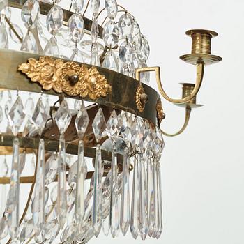 A Swedish late Empire  nine light chandelier first half 19th century.