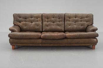 SOFFA, tre-sits, läder, Arne Norell.