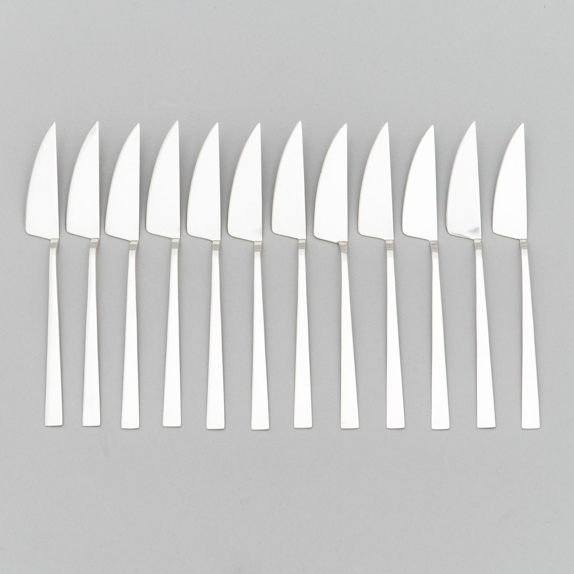 Bertel Gardberg, A 96-piece set of "Birgitta" silver cutlery, marked BG, Hopeatehdas oy, Helsinki 1956-64.