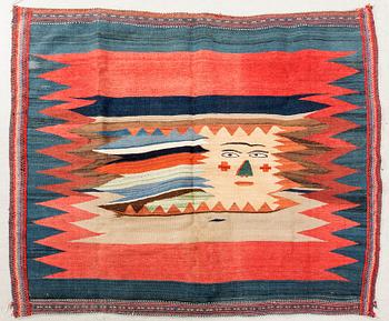 Afshar sofreh rug "Khurshid Khanum" antique, approx. 140x144 cm.