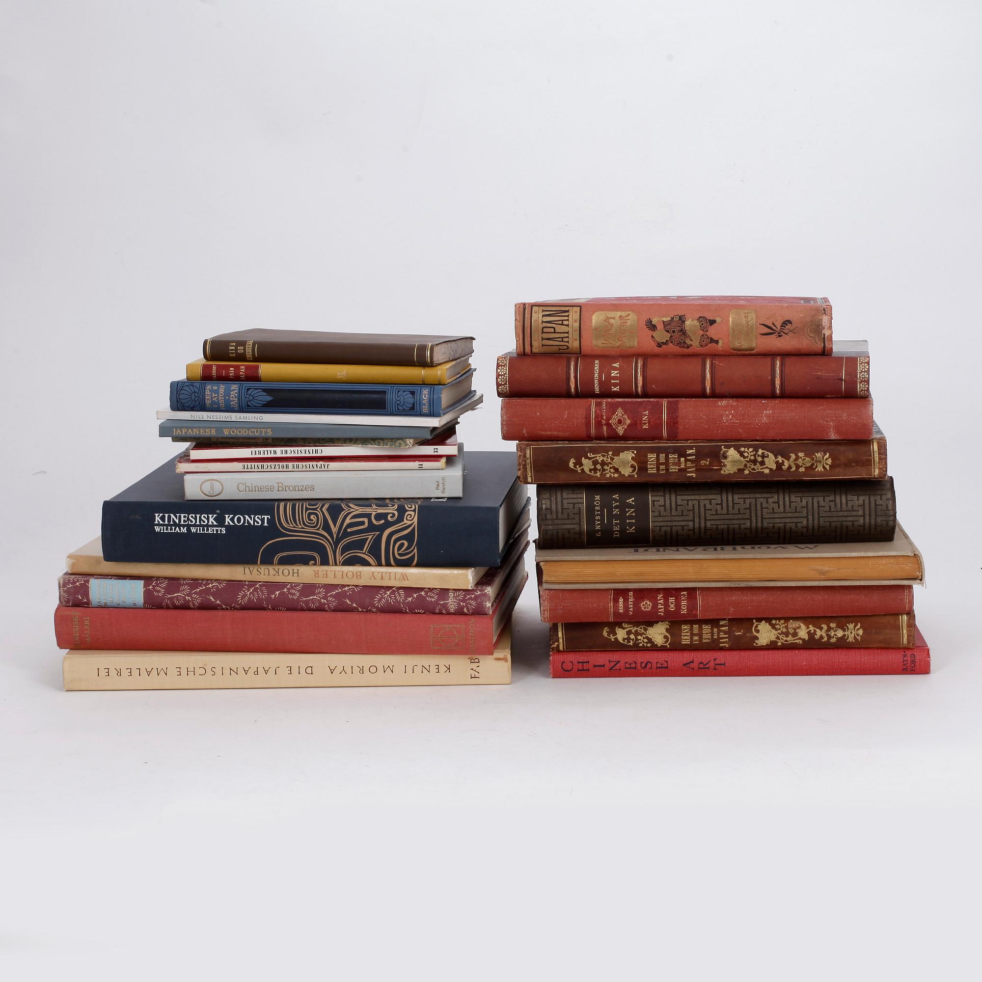 DIVERSE BÖCKER, 23 st, Främst om Kinesisk och Japansk konst och konsthantverk, 1900-tal.