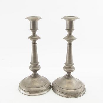 Candle holders 2 pairs, second half of the 19th century, tin.