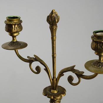 A pair of candelabras in Empire style, 20th century.