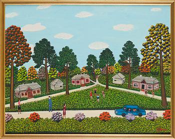 Maria Korsak, "Rural View with Small Houses".