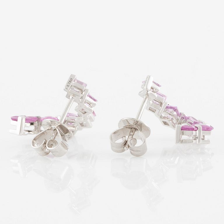 Örhängen 18K vitguld med rosa safirer.