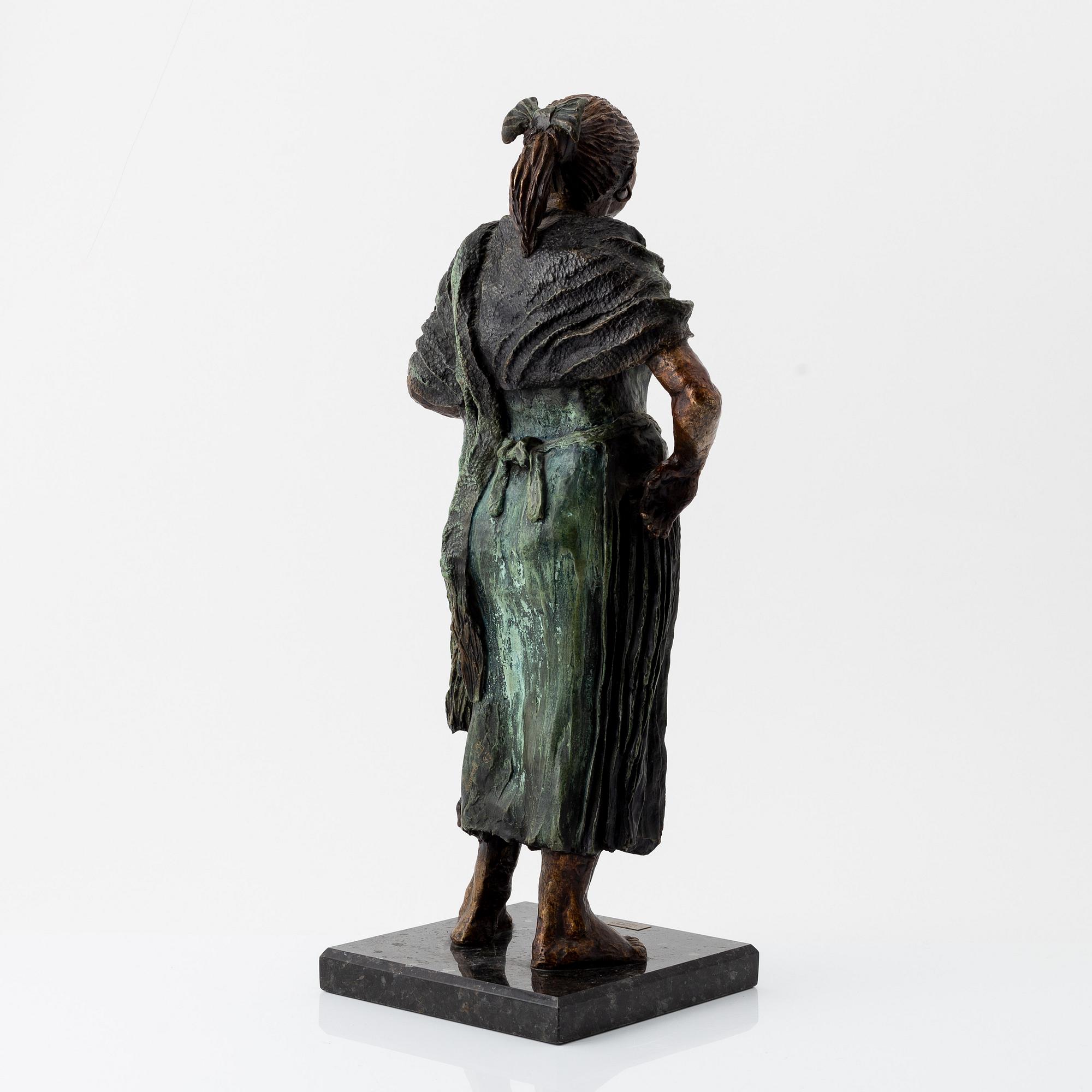 J Terminell, skulptur, brons, signerad J Terminell samt numrerad I/VII, daterad 87.