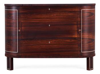 411. A palisander chest of drawers attributed to Oscar Nilsson, by Mobilia, Malmö, Sweden 1930's.