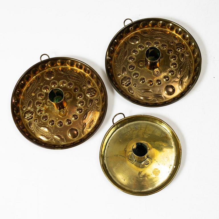 Mässing, 7 delar, 1700-1900-tal.