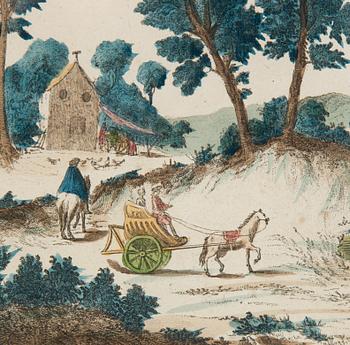 AN ENGRAVING, late 1700s/ early 1800s.