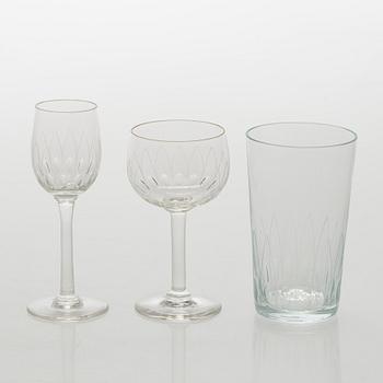 Göran Hongell, glasservis, 52 delar, "Kilta". Iittala, i produktion 1947-1966.