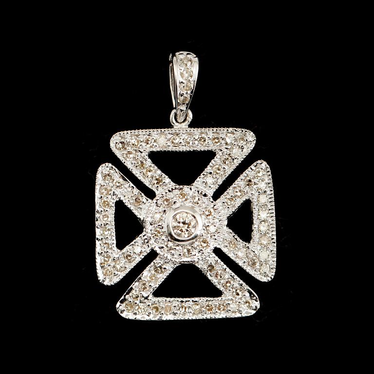 HÄNGE, 14 k vitguld, briljantslipade diamanter tot ca 0.60 ct.