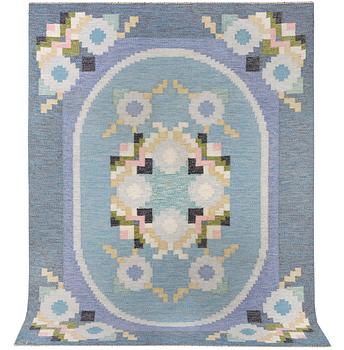 Ingegerd Silow, a flat weave carpet, Sweden, signed IS, c. 230 x 168 cm.