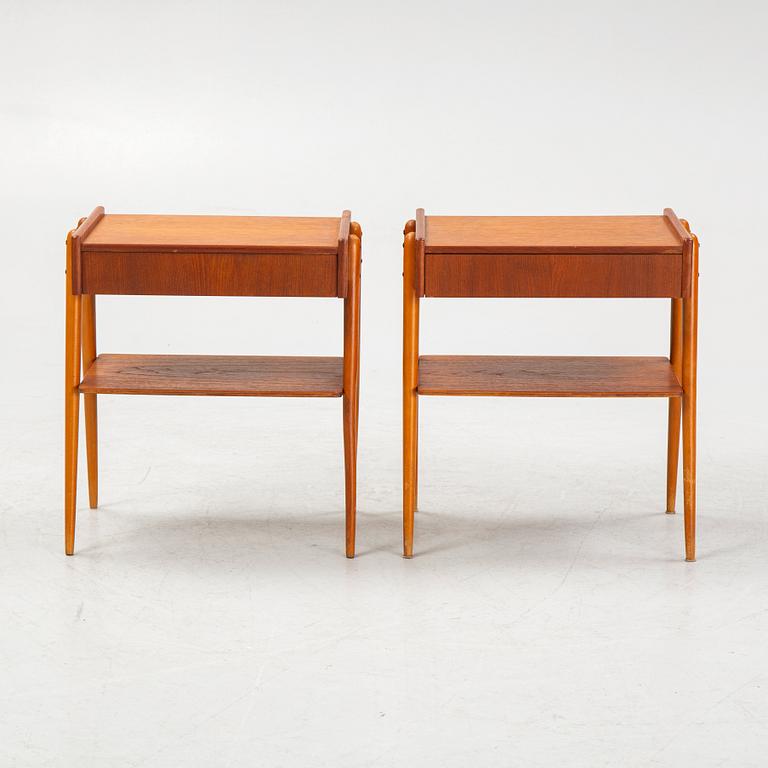 Sängbord, ett par, AB Carlström & Co Möbelfabrik, Bjärnum, 1950/60-tal.