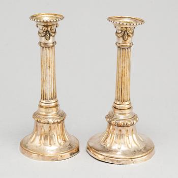 Two Gustavian 18th century candlesticks, probably Swedish.