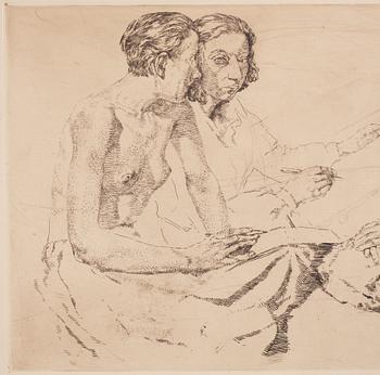 Lotte Laserstein, "Die Malerin und Traute Rose zeichnend".