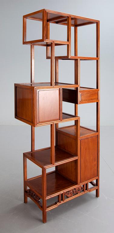 BOKHYLLA, 3 sektioner, kinesisk stil, Hong Kong 1990-tal.