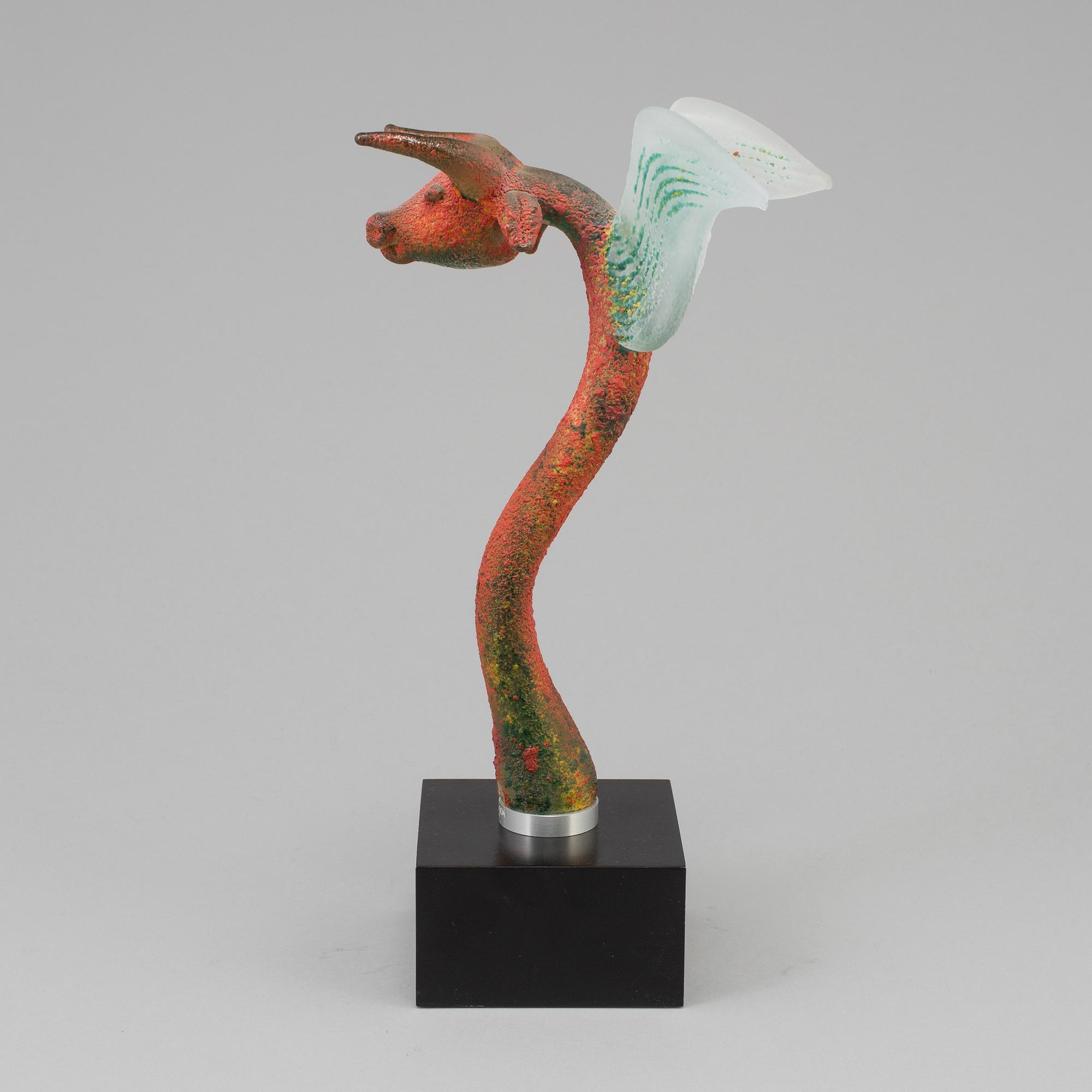 KJELL ENGMAN, skulptur, glas, signerad, Kosta Boda.