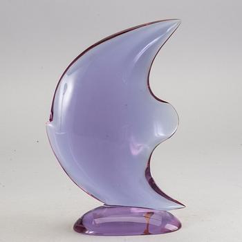 An 1950/60:s glass sculpture 'Pesce' by Flavio Poli for Seguso Vetri d’Arte, Murano Italy.