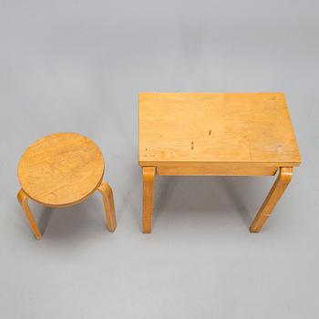 Alvar Aalto, Early 1950s table and '60' stool for för O.Y. Huonekalu-ja Rakennustyötehdas A.B.