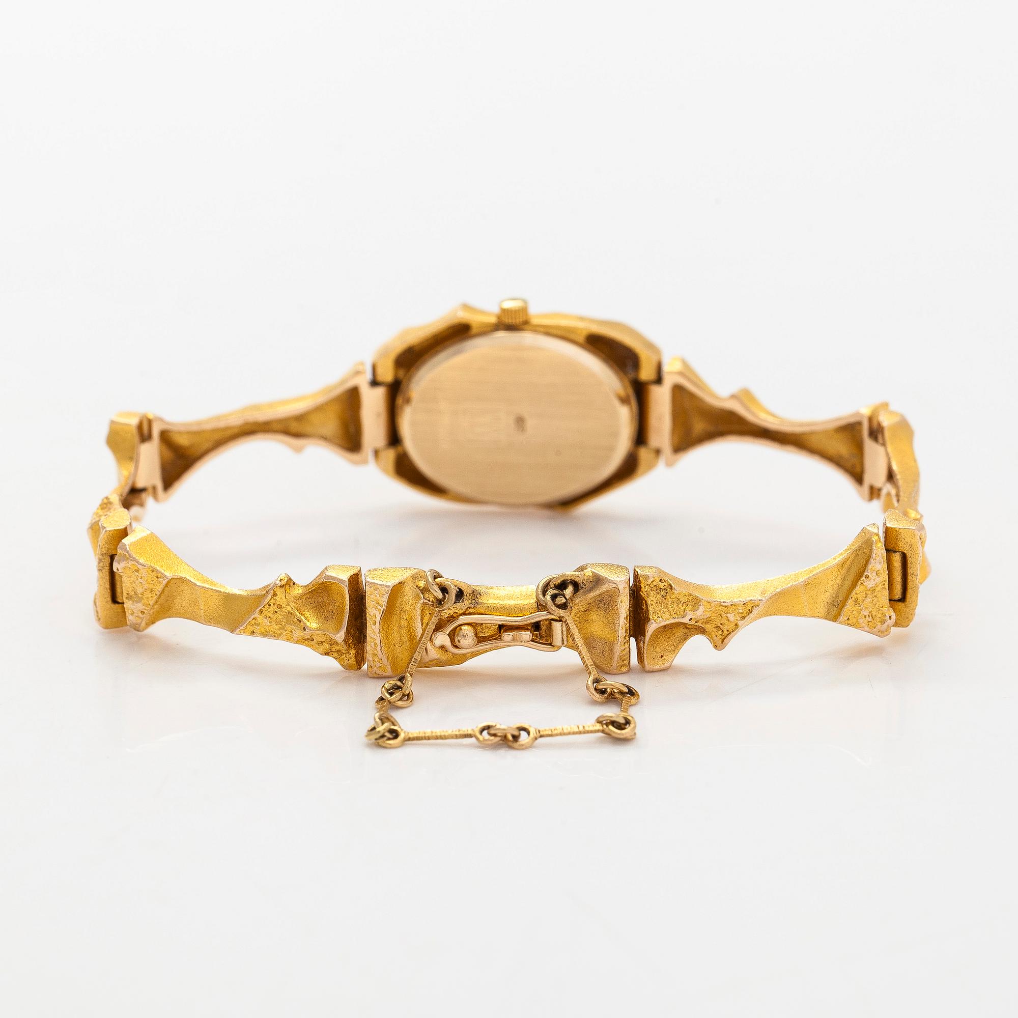 Björn Weckström, a 14K gold 'Pola Negri' wristwatch. Lapponia 2005.