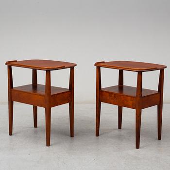 A pair of mid 20th century bedside tables by Nordiska Kompaniet.
