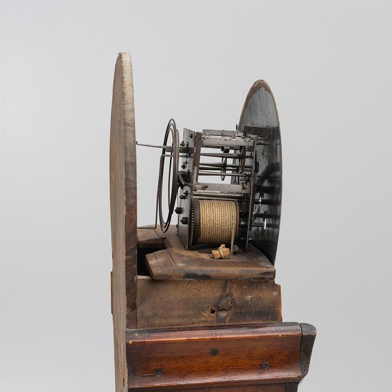 Longcase clock folk art, dated 1862.